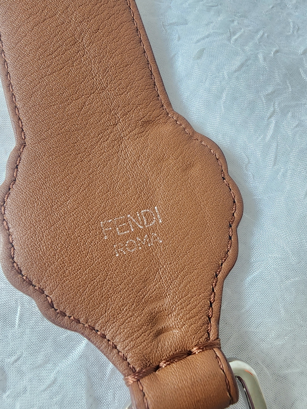 Auth Fendi FF Floral Velvet Multicolor  Brown Leather Bag Strap - Picture 4 of 7